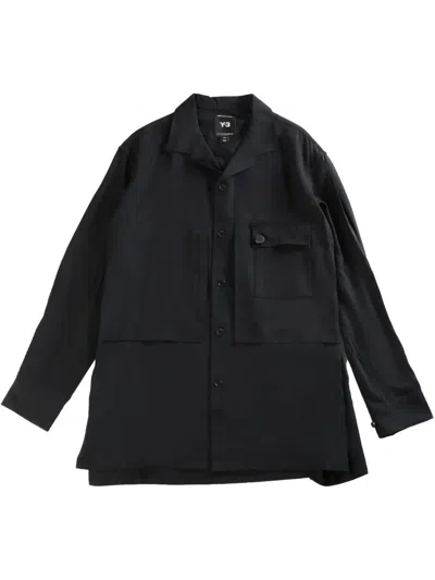 Y-3 Rayon Twill Shirt In Black