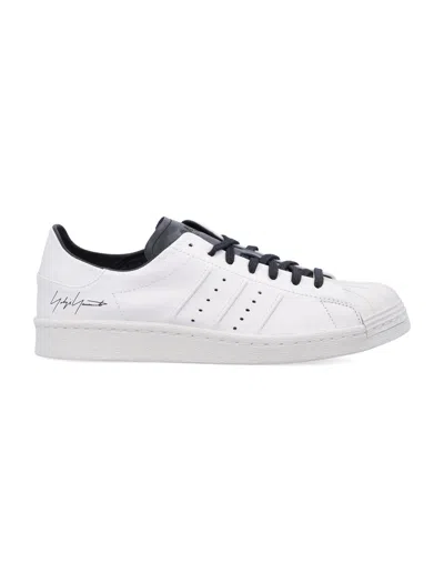 Y-3 Premium Leather Sneakers With Rubber Shell Toe In White