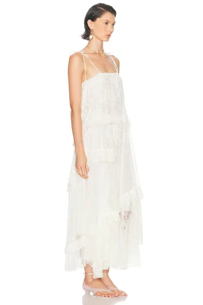 Chloé Embroidered Cotton-blend Lace Maxi Dress In White