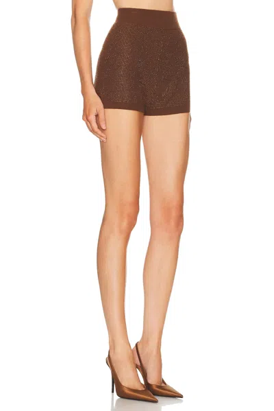 David Koma Rhinestone-embellished Shorts In Brown