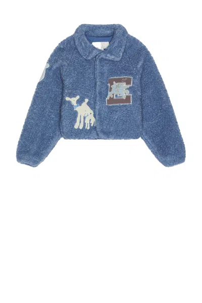 Erl Embroidered-patch Jacket In Blue