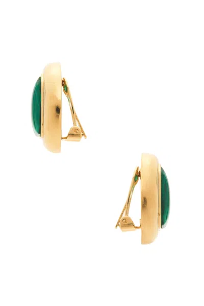 Ben-amun Rectangle Stud Earrings In Green