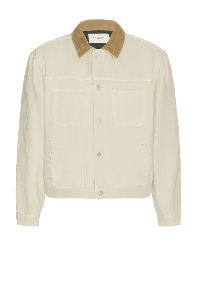 Frame Canvas Utility Jacket Beach Sand In Neutral
