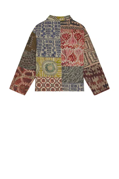 Found Watercolor Mosaic Work Jacket In Multi