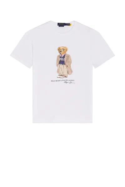 Polo Ralph Lauren White Polo Bear T-shirt Custom Slim-fit In White