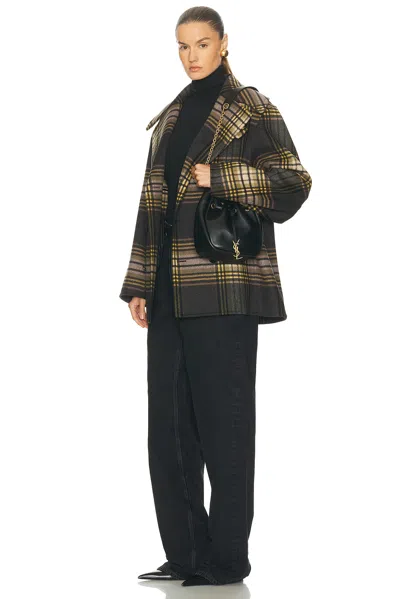 Saint Laurent Cassandre Drawstring Leather Shoulder Bag