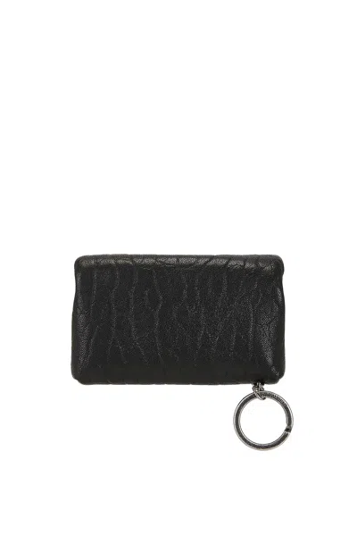 Saint Laurent Keychain Case Envelope Cassandre Black In Black