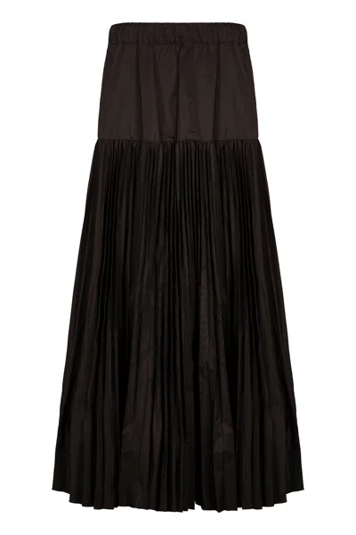 P.a.r.o.s.h Elasticated Pleated Skirt In Brown