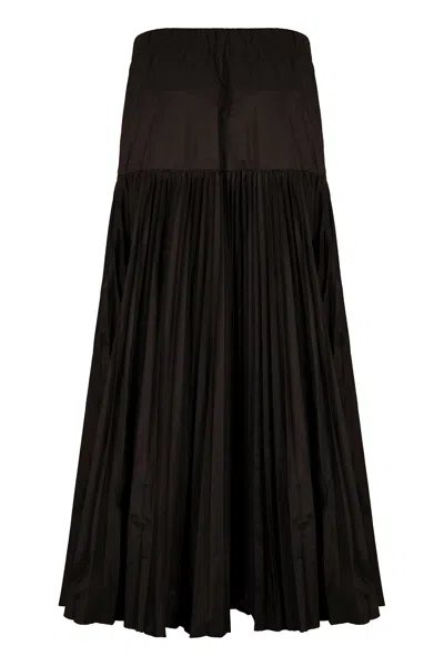 P.a.r.o.s.h Elasticated Pleated Skirt In Brown
