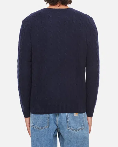 Polo Ralph Lauren Iconica Maglia A Trecce Lana E Cashmere. Regular-fit. Girocollo. Sweater In Blue