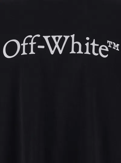 Off-white Oversized Black T-shirt With Contrasting Logo Print In Cotton