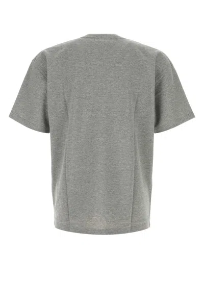 Saint Laurent Grey Crewneck T-shirt With Cassandre Embroidery In Cotton Man In Gray