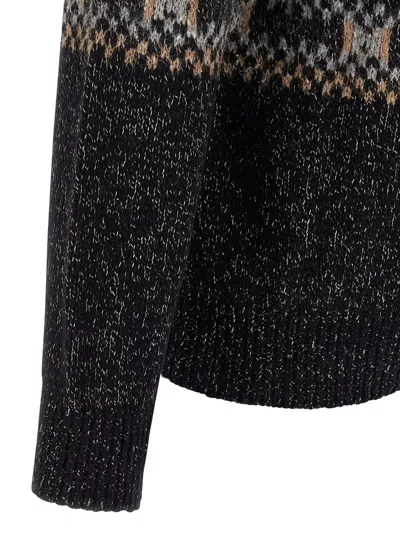 Brunello Cucinelli Wool Shawl Collar Cardigan In Black