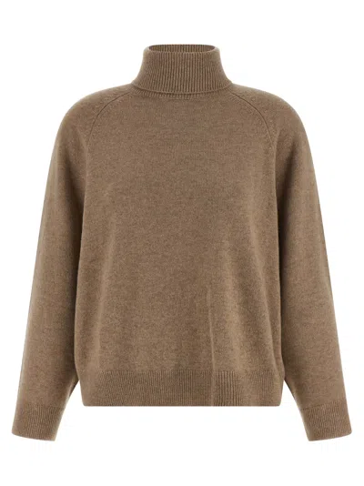 Brunello Cucinelli Cashmere Sweater Monili Detail In Brown