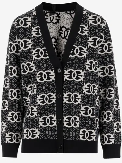 Pinko V-neck Long Sleeve Knit Cardigan Design In Multi