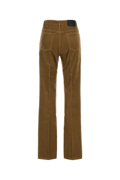 Saint Laurent Corduroy Trousers With Belt Loops And Pockets In Multi
