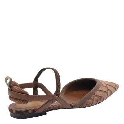 Fendi Kitten Ff Sling Back In Brown