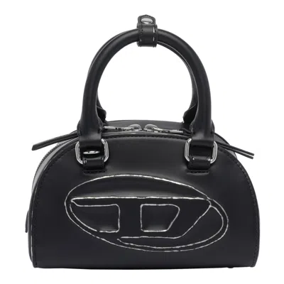 Diesel 1dr Dome-leather Bowling Bag In Black