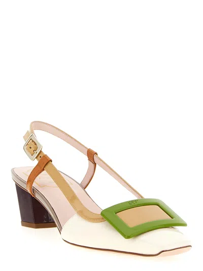 Roger Vivier Chic Block Heel Slingback Pump In Brown