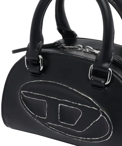 Diesel 1dr Dome-leather Bowling Bag In Black