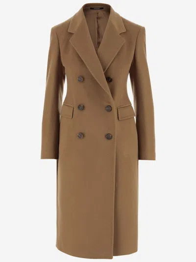 Tagliatore 'meryl' Double-breasted Coat In Brown