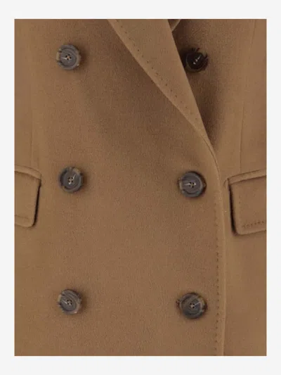 Tagliatore 'meryl' Double-breasted Coat In Brown