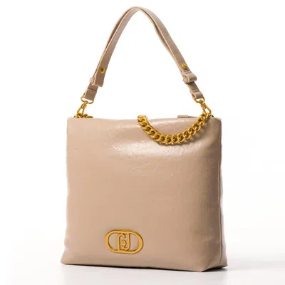 Liu •jo Lapuffy Chain-linked Shoulder Bag In Brown