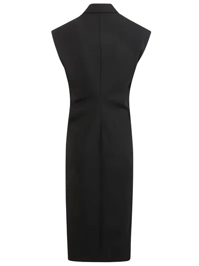 Max Mara Black Crepe Sughero Shirt Dress In Black