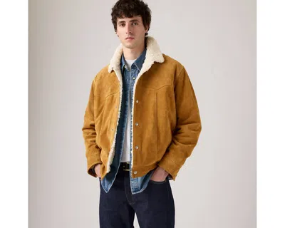 Levi's Suede Jacket With Shearling Collar Levis In Brown