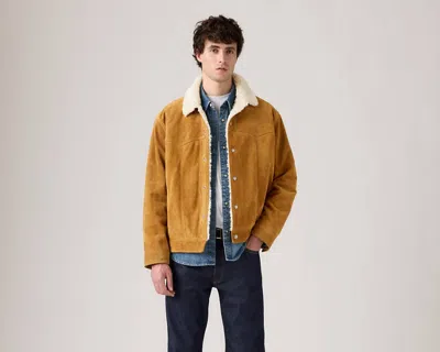 Levi's Suede Jacket With Shearling Collar Levis In Brown