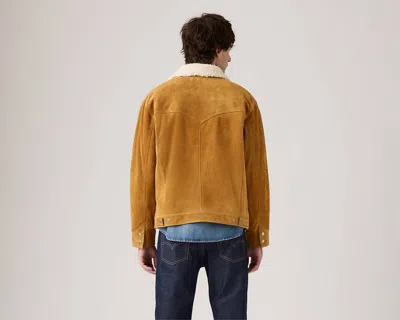 Levi's Suede Jacket With Shearling Collar Levis In Brown