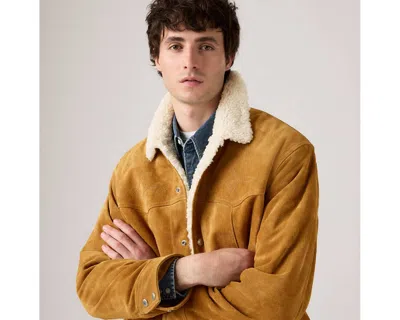 Levi's Suede Jacket With Shearling Collar Levis In Brown
