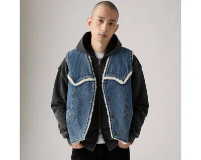 Levi's Western Denim Sherp Vest Sky Desert Sher Clothing In Blue