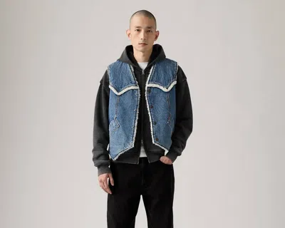 Levi's Western Denim Sherp Vest Sky Desert Sher Clothing In Blue