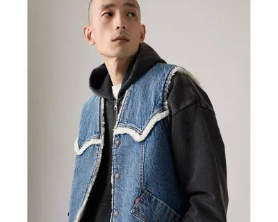 Levi's Western Denim Sherp Vest Sky Desert Sher Clothing In Blue