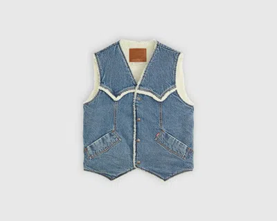 Levi's Western Denim Sherp Vest Sky Desert Sher Clothing In Blue