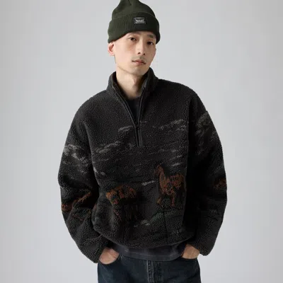 Levi's Idyllwild Sherpa Popover Jacket In Black