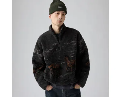 Levi's Idyllwild Sherpa Popover Jacket In Black