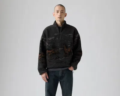 Levi's Idyllwild Sherpa Popover Jacket In Black