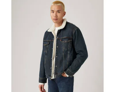 Levi's Type Iii Fleece Lined Denim Trucker Jacket In Black