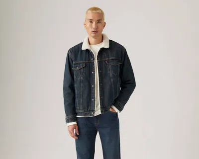 Levi's Type Iii Fleece Lined Denim Trucker Jacket In Black