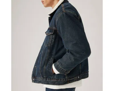 Levi's Type Iii Fleece Lined Denim Trucker Jacket In Black