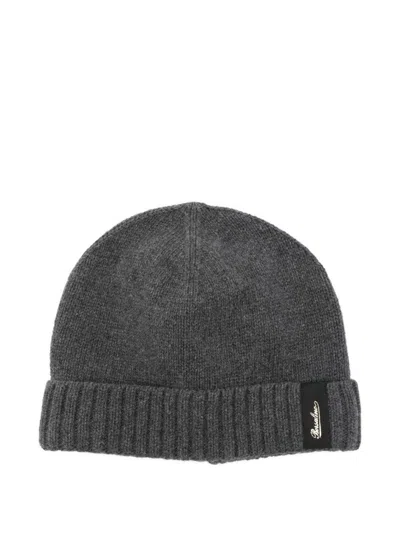 Borsalino Green City Textured Beanie In Gray