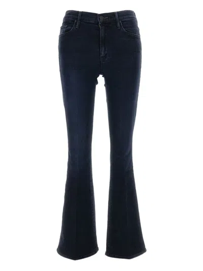 Mother Midnight Blue Stretch Denim The Weekender Jeans In Black