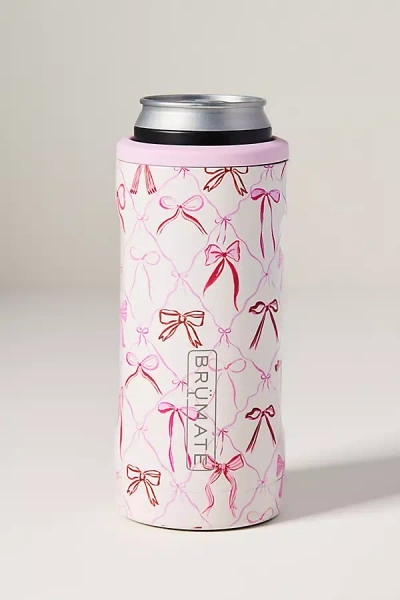 Brumate Bow Collection Hopsulator Slim Can Cooler In Pink