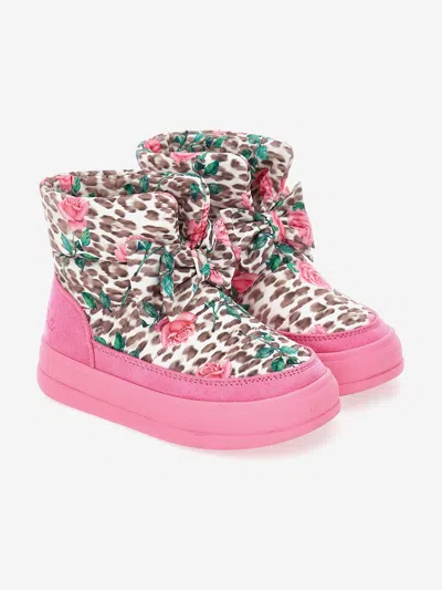 Monnalisa Bow Boots In Multi