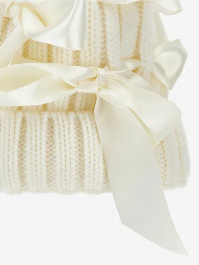 Monnalisa Hat With Bows In Neutral