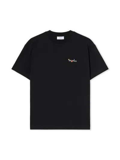 Off-white Arrow Glass Flower Regular Logo T-shirt In Black