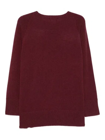 Bruno Manetti Burgundy Cashmere And Wool Sweater In Red