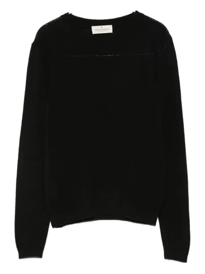 Bruno Manetti Black Cashmere And Wool Sweater In Black